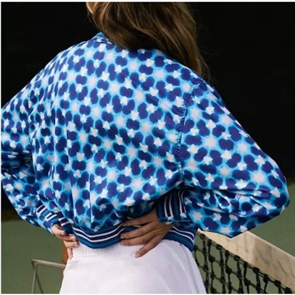 FP Movement Top Seed Lightweight Tennis Jacket NWT Free People Blue Print - Picture 6 of 15
